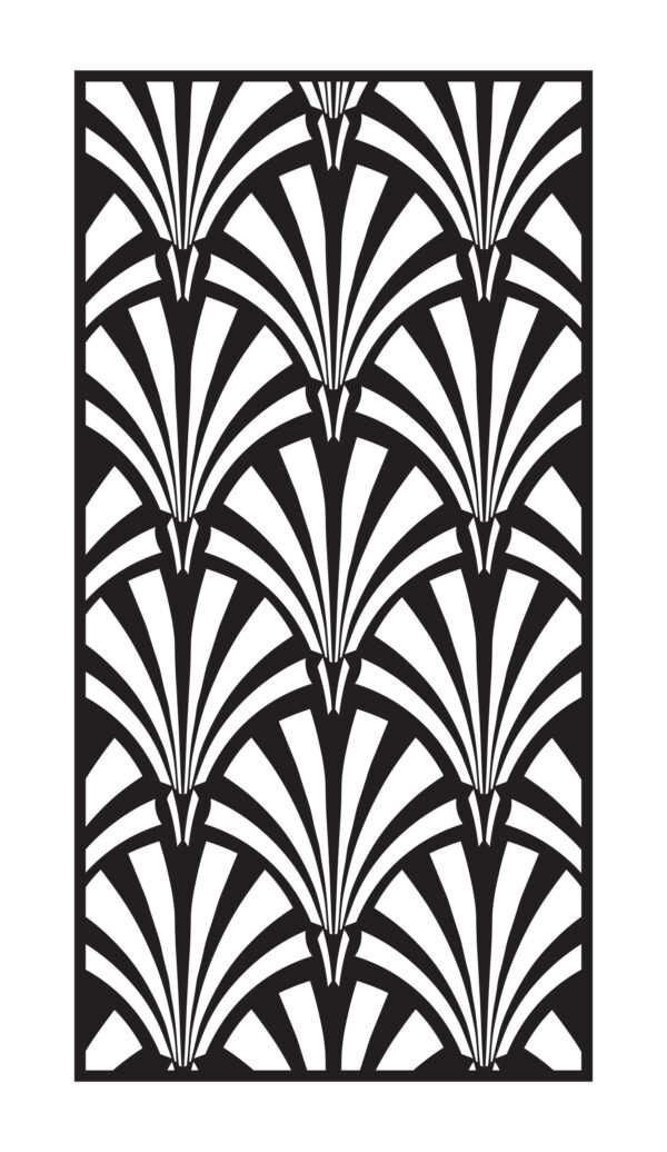 მარაოსებრი ორნამენტის Privacy ტიხარი LS0046 - ლაზერული ჭრა და CNC დამუშავება, დეკორატიული პანელი შადრევნის სტილში