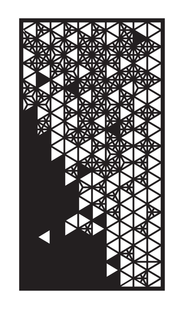 გაყოფილი რომბის დეკორატიული ტიხარი – ლაზერული CNC ჭრა და ამოკვეთა, გეომეტრიული ოთახის გამყოფი პანელი